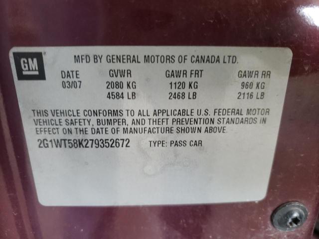 Photo 10 from auction – 2007 CHEVROLET IMPALA LT with VIN 2G1WT58K279352672