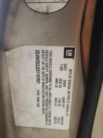 Photo 10 from auction – 2003 BUICK CENTURY CU with VIN 2G4WS52J231197801