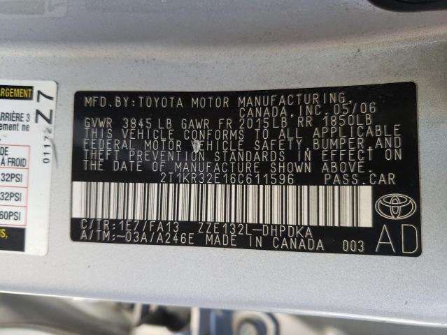 Photo 10 from auction – 2006 TOYOTA MATRIX with VIN 2T1KR32E16C611596