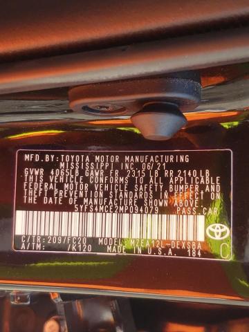 Photo 10 from auction – 2021 TOYOTA COROLLA SE with VIN 5YFS4MCE2MP094079