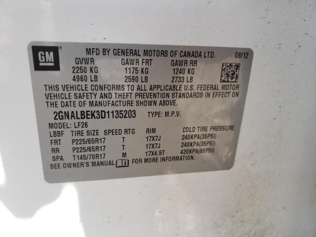 Photo 10 from auction – 2013 CHEVROLET EQUINOX LS with VIN 2GNALBEK3D1135203