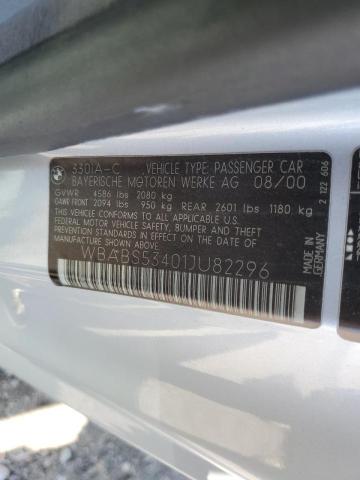 Photo 10 from auction – 2001 BMW 330 CI with VIN WBABS53401JU82296
