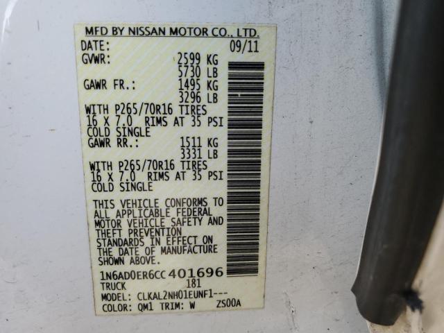 Photo 10 from auction – 2012 NISSAN FRONTIER S with VIN 1N6AD0ER6CC401696