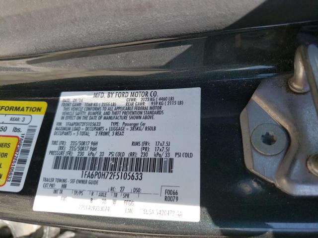 Photo 10 from auction – 2015 FORD FUSION SE with VIN 1FA6P0H72F5105633
