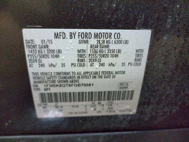 Photo 10 from auction – 2015 FORD EXPLORER S with VIN 1FM5K8GT8FGB79981