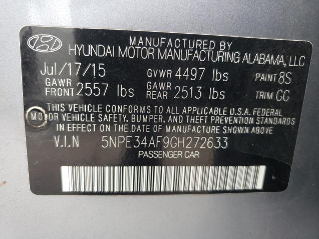 Photo 10 from auction – 2016 HYUNDAI SONATA SPO with VIN 5NPE34AF9GH272633