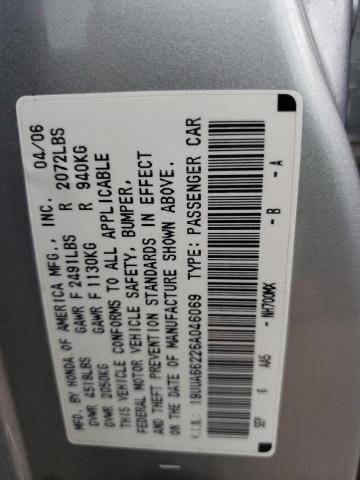 Photo 10 from auction – 2006 ACURA 3.2TL with VIN 19UUA66226A046069