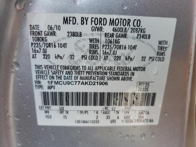 Photo 10 from auction – 2010 FORD ESCAPE XLS with VIN 1FMCU9C77AKD21906