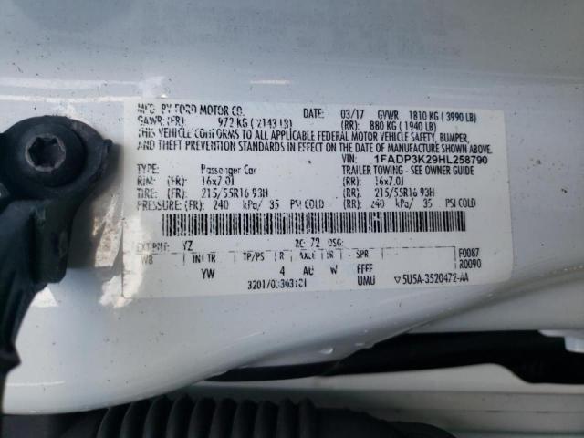 Photo 10 from auction – 2017 FORD FOCUS SE with VIN 1FADP3K29HL258790