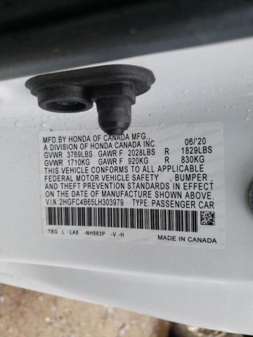 Photo 10 from auction – 2020 HONDA CIVIC LX with VIN 2HGFC4B65LH303979