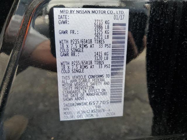Photo 10 from auction – 2017 NISSAN PATHFINDER with VIN 5N1DR2MM3HC657705