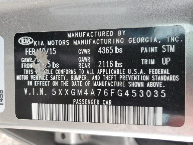 Photo 10 from auction – 2015 KIA OPTIMA LX with VIN 5XXGM4A76FG453035