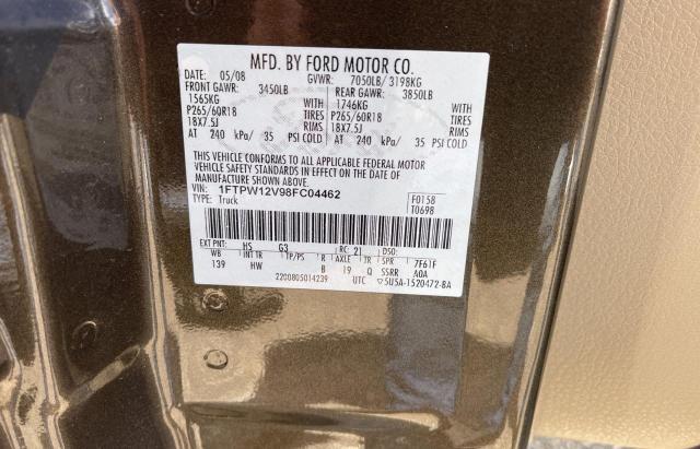 Photo 10 from auction – 2008 FORD F150 SUPER with VIN 1FTPW12V98FC04462