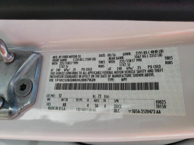 Photo 10 from auction – 2017 FORD ESCAPE SE with VIN 1FMCU9G96HUB67828