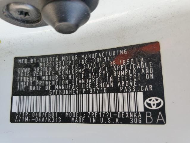 Photo 10 from auction – 2015 TOYOTA COROLLA L with VIN 5YFBURHE4FP197710