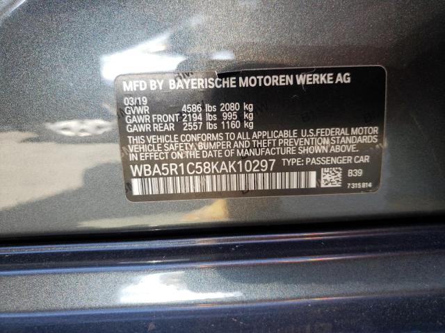 Photo 10 from auction – 2019 BMW 330I with VIN WBA5R1C58KAK10297