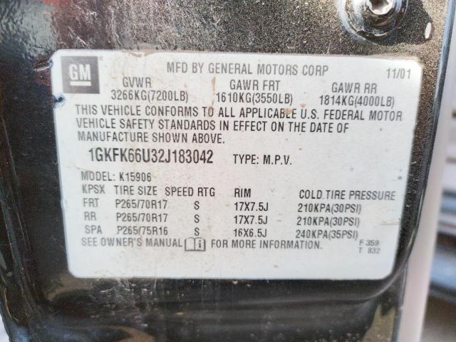Photo 10 from auction – 2002 GMC DENALI XL with VIN 1GKFK66U32J183042