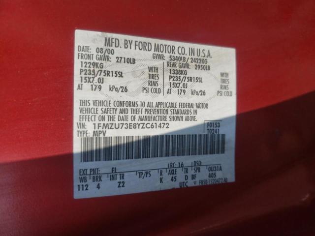 Photo 10 from auction – 2000 FORD EXPLORER X with VIN 1FMZU73E8YZC61472