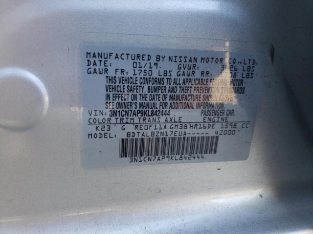 Photo 10 from auction – 2019 NISSAN VERSA S with VIN 3N1CN7AP9KL842444