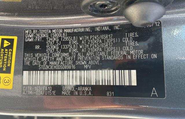 Photo 10 from auction – 2013 TOYOTA HIGHLANDER with VIN 5TDZK3EH0DS089816