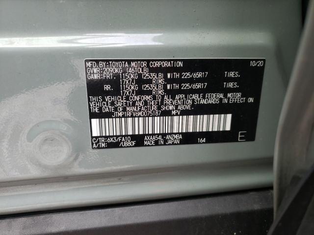 Photo 10 from auction – 2021 TOYOTA RAV4 XLE with VIN JTMP1RFV6MD075187