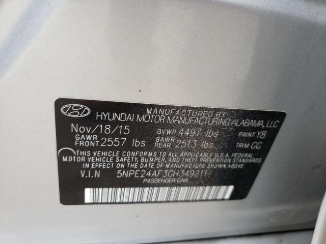 Photo 10 from auction – 2016 HYUNDAI SONATA SE with VIN 5NPE24AF3GH349211