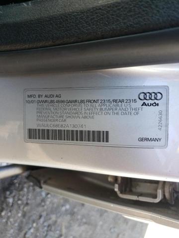 Photo 10 from auction – 2002 AUDI A4 1.8T QU with VIN WAULC68E82A130741