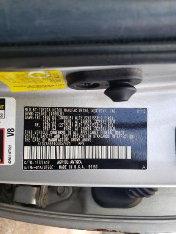 Photo 10 from auction – 2012 TOYOTA VENZA LE with VIN 4T3ZA3BB4CU057421