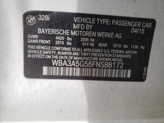 Photo 10 from auction – 2015 BMW 328 I with VIN WBA3A5G56FNS88172
