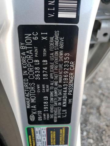 Photo 10 from auction – 2011 KIA RIO BASE with VIN KNADH4A31B6923353