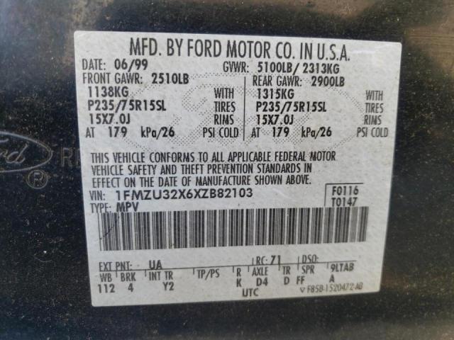 Photo 10 from auction – 1999 FORD EXPLORER with VIN 1FMZU32X6XZB82103