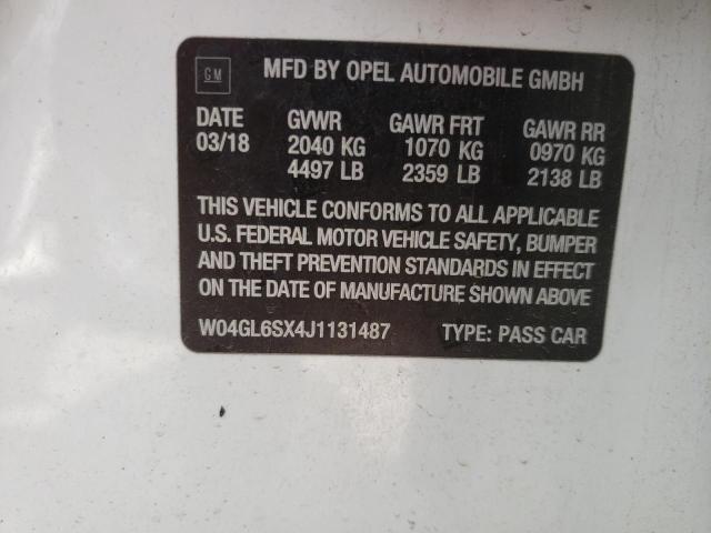 Photo 10 from auction – 2018 BUICK REGAL PREF with VIN W04GL6SX4J1131487