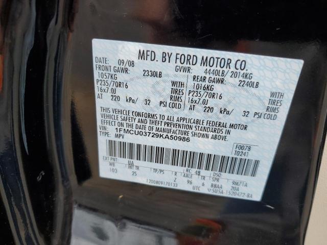 Photo 10 from auction – 2009 FORD ESCAPE XLT with VIN 1FMCU03729KA50986