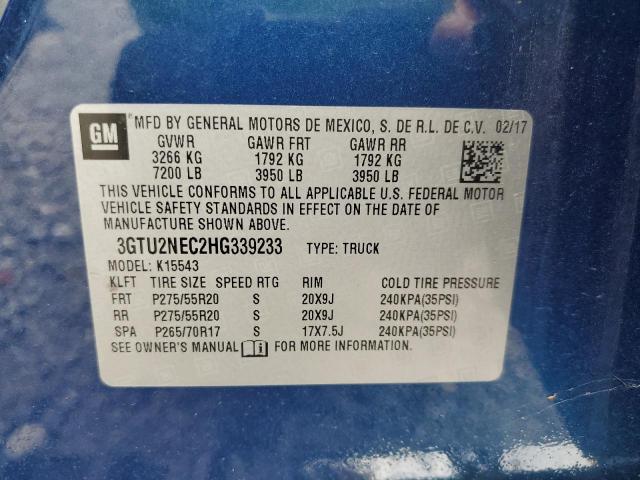 Photo 10 from auction – 2017 GMC SIERRA K15 with VIN 3GTU2NEC2HG339233