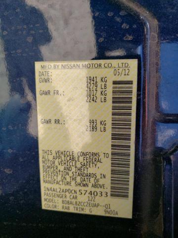 Photo 10 from auction – 2012 NISSAN ALTIMA BAS with VIN 1N4AL2AP0CN574033