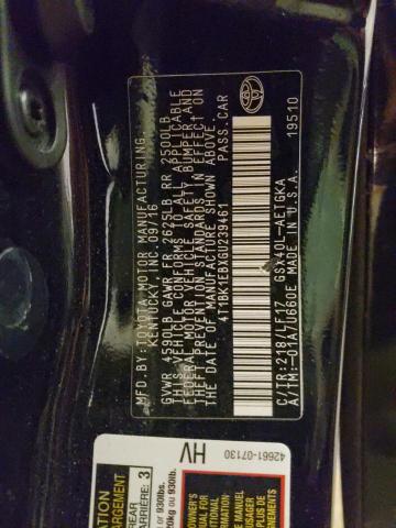 Photo 10 from auction – 2016 TOYOTA AVALON XLE with VIN 4T1BK1EBXGU239461