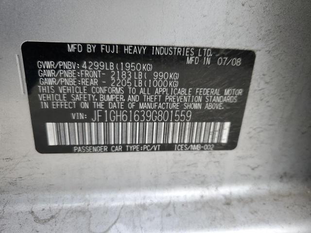 Photo 10 from auction – 2009 SUBARU IMPREZA 2. with VIN JF1GH61639G801559
