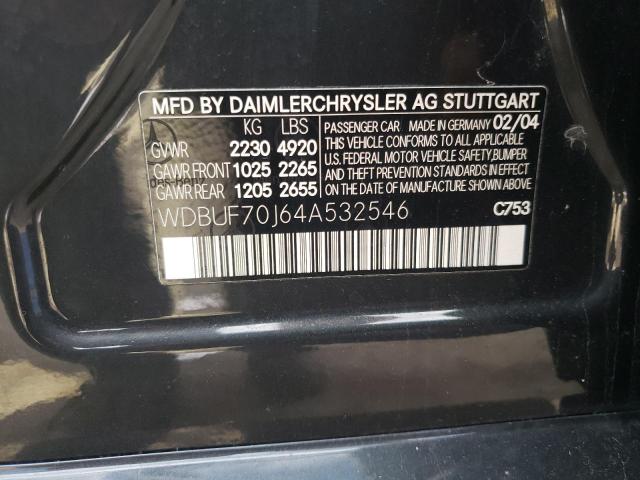Photo 10 from auction – 2004 MERCEDES-BENZ E 500 with VIN WDBUF70J64A532546