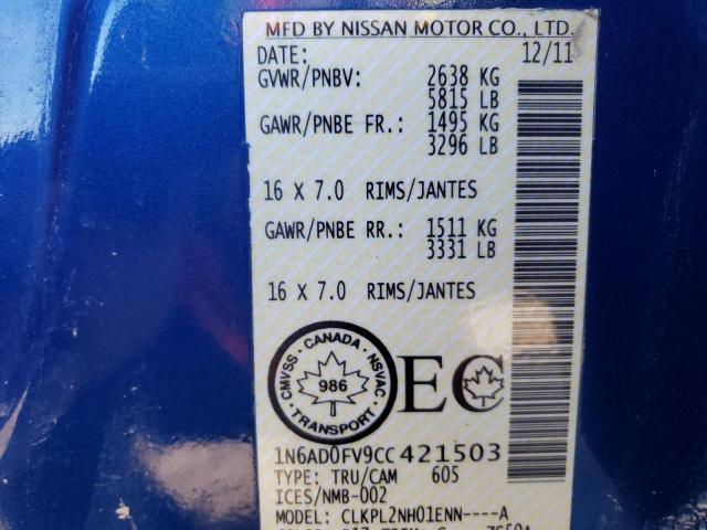 Photo 10 from auction – 2012 NISSAN FRONTIER S with VIN 1N6AD0FV9CC421503