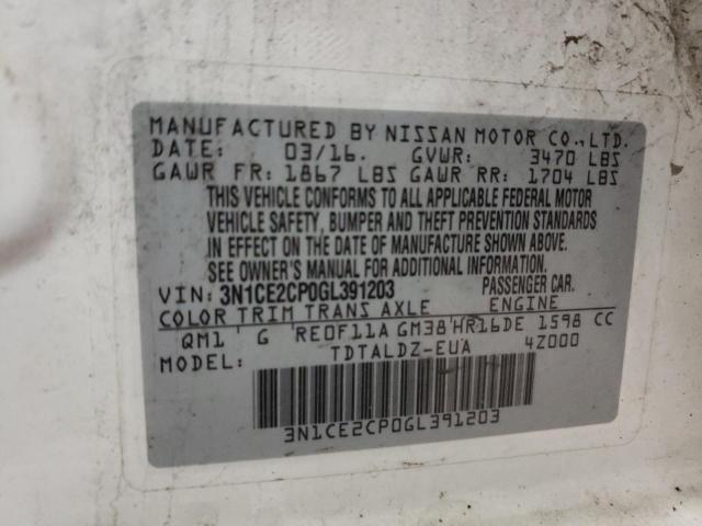Photo 10 from auction – 2016 NISSAN VERSA NOTE with VIN 3N1CE2CP0GL391203