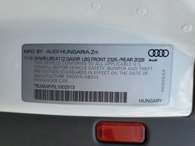 Photo 10 from auction – 2020 AUDI TT with VIN TRUAEAFV5L1002913