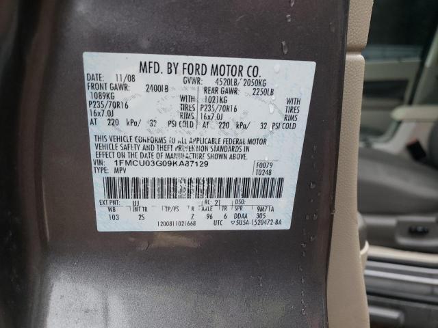 Photo 10 from auction – 2009 FORD ESCAPE XLT with VIN 1FMCU03G09KA87129