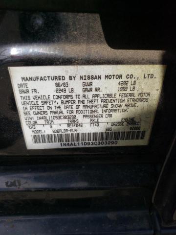 Photo 10 from auction – 2003 NISSAN ALTIMA BAS with VIN 1N4AL11D93C303290