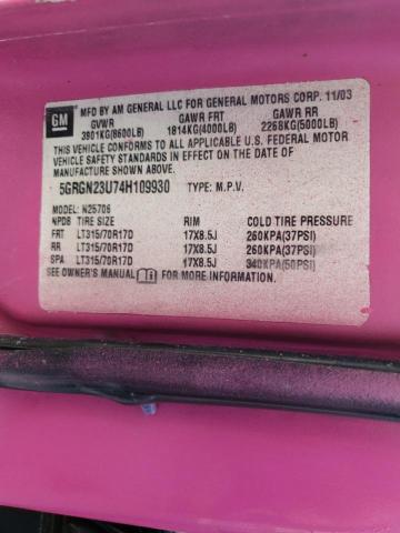 Photo 10 from auction – 2004 HUMMER H2 with VIN 5GRGN23U74H109930
