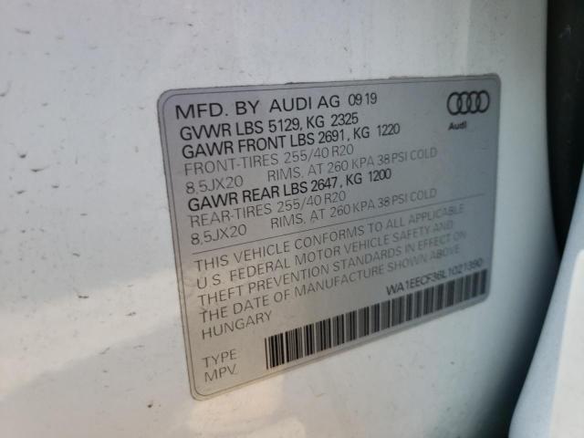 Photo 10 from auction – 2020 AUDI Q3 PREMIUM with VIN WA1EECF36L1021390