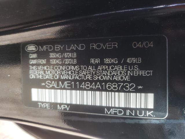 Photo 10 from auction – 2004 LAND ROVER RANGE ROVE with VIN SALME11484A168732