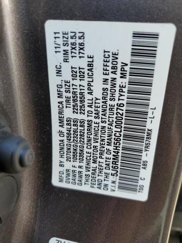 Photo 10 from auction – 2012 HONDA CR-V EX with VIN 5J6RM4H56CL000276