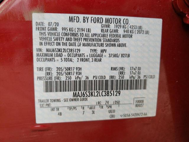 Photo 10 from auction – 2020 FORD ECOSPORT T with VIN MAJ6S3KL2LC385129