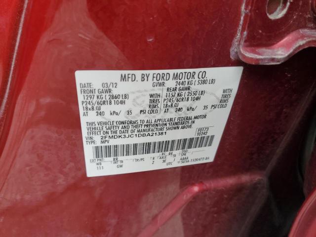 Photo 10 from auction – 2013 FORD EDGE SEL with VIN 2FMDK3JC1DBA21381