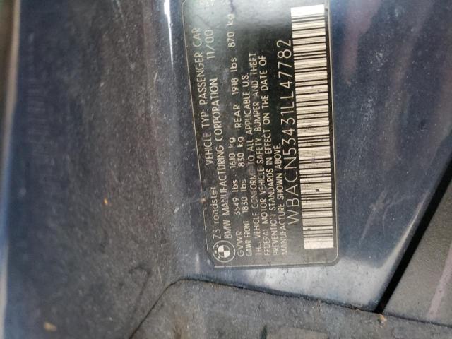 Photo 10 from auction – 2001 BMW Z3 3.0 with VIN WBACN53431LL47782